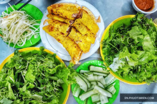 The fresh herbs served with banh xeo