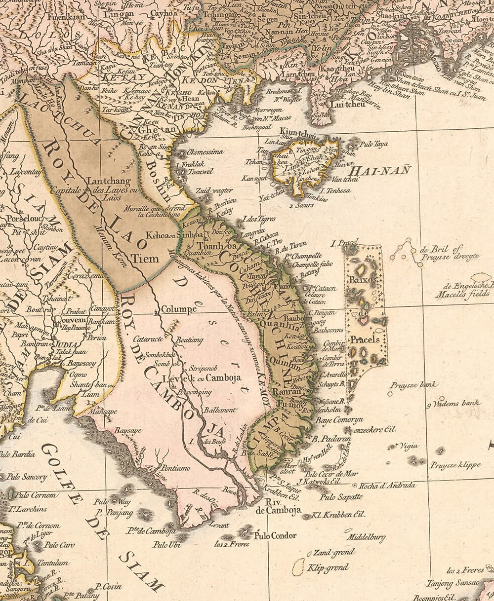 Vietnam map in around 1760